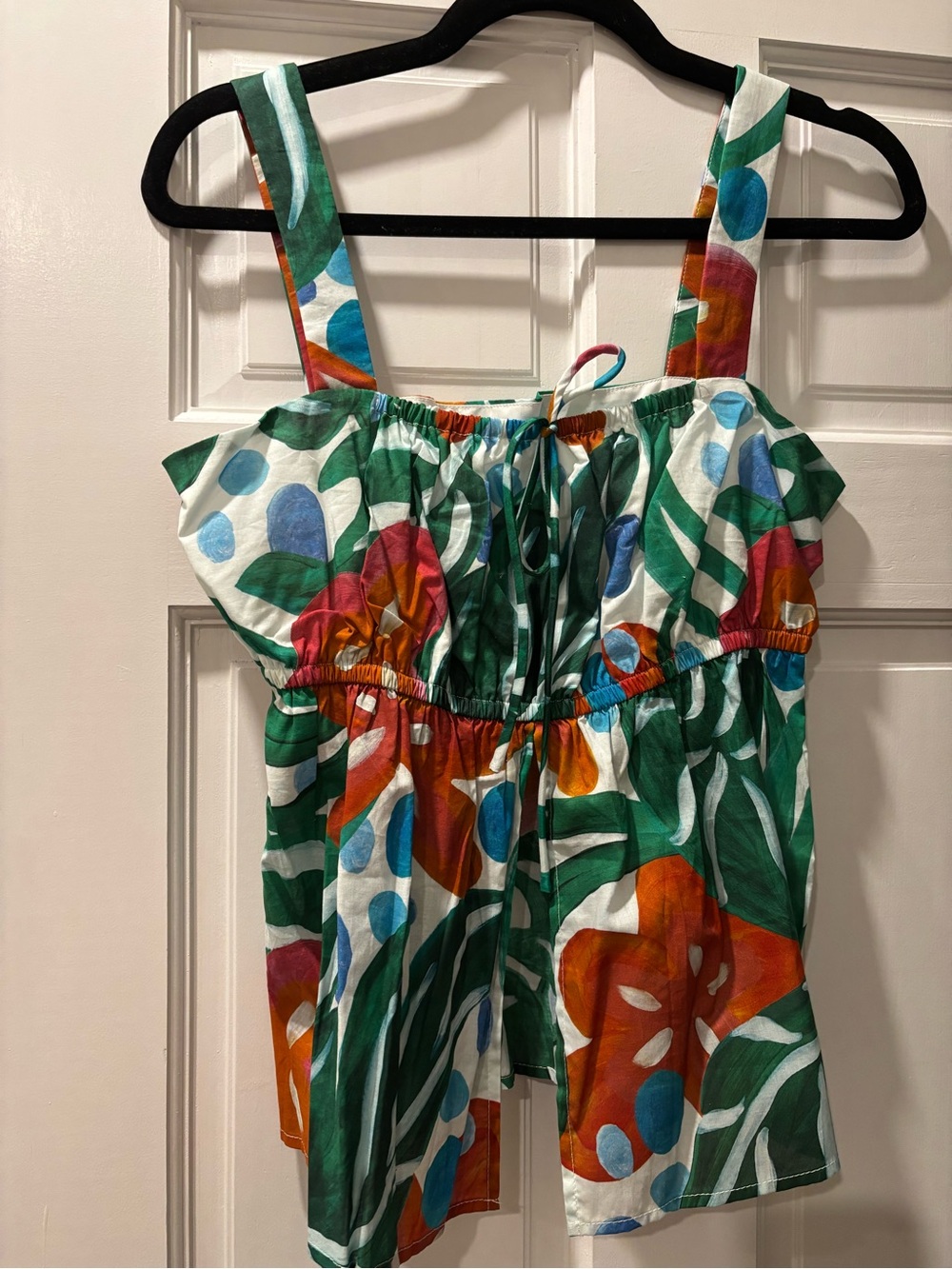 Petal & Pup Green Multi Floral Tie-Front Tank Top